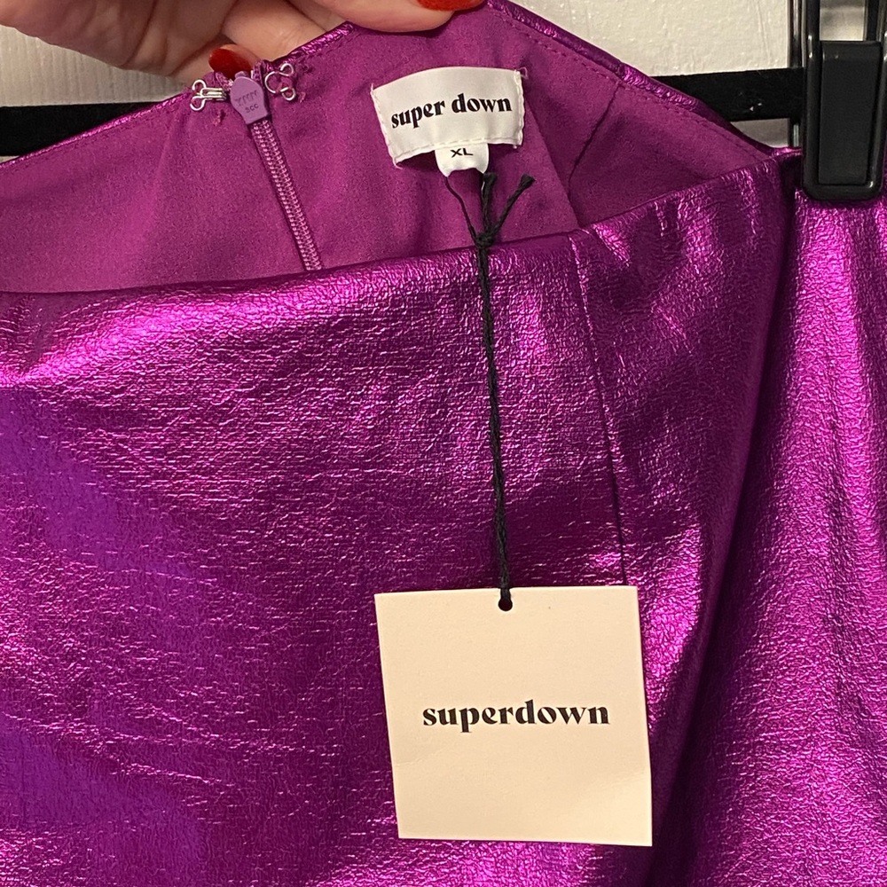 superdown. Revolve. Size X Large. Metallic Purple Skirt. ๐ - Picture 9 of 12